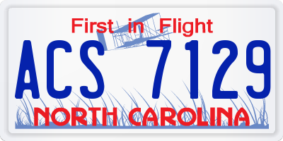 NC license plate ACS7129