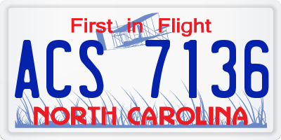 NC license plate ACS7136