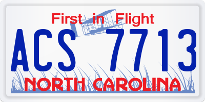 NC license plate ACS7713