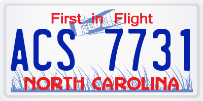 NC license plate ACS7731