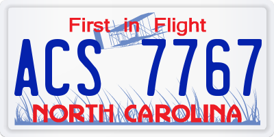 NC license plate ACS7767