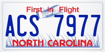 NC license plate ACS7977
