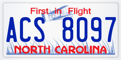 NC license plate ACS8097