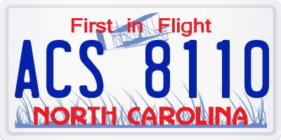 NC license plate ACS8110