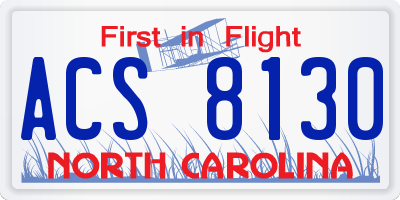 NC license plate ACS8130