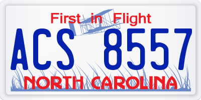 NC license plate ACS8557