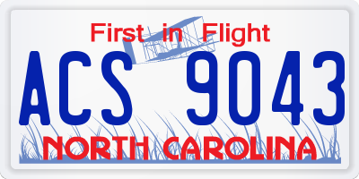 NC license plate ACS9043