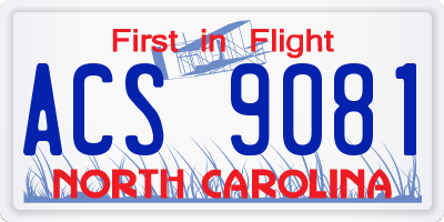 NC license plate ACS9081