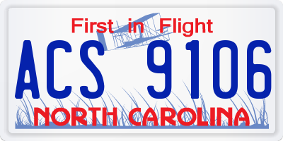 NC license plate ACS9106