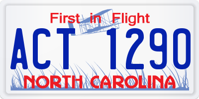 NC license plate ACT1290