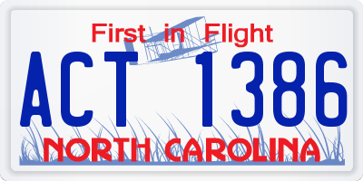NC license plate ACT1386