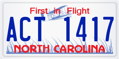 NC license plate ACT1417