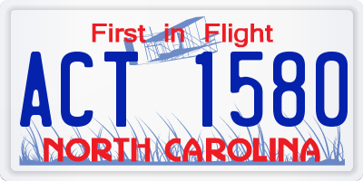 NC license plate ACT1580