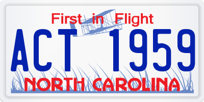 NC license plate ACT1959