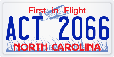 NC license plate ACT2066
