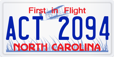NC license plate ACT2094