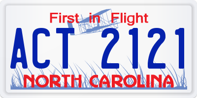 NC license plate ACT2121