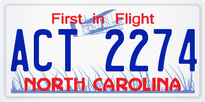 NC license plate ACT2274