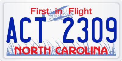 NC license plate ACT2309