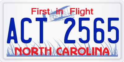 NC license plate ACT2565