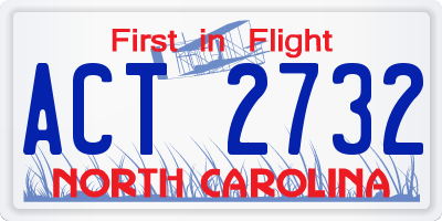 NC license plate ACT2732
