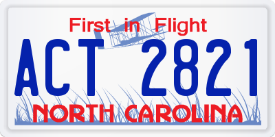 NC license plate ACT2821