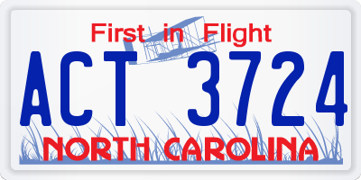 NC license plate ACT3724