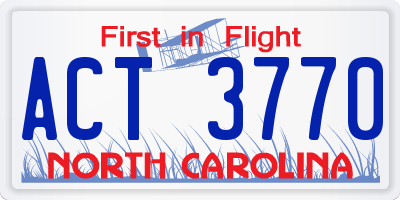 NC license plate ACT3770