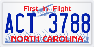 NC license plate ACT3788