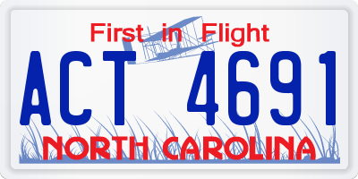 NC license plate ACT4691