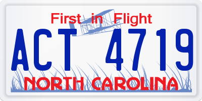 NC license plate ACT4719