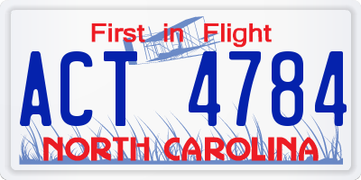 NC license plate ACT4784