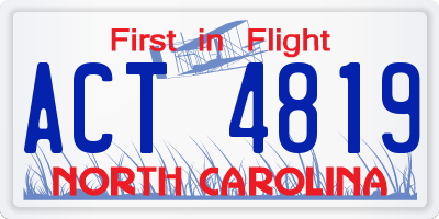 NC license plate ACT4819