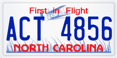 NC license plate ACT4856