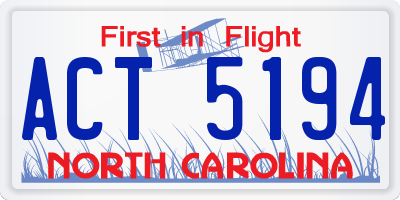 NC license plate ACT5194