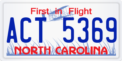 NC license plate ACT5369