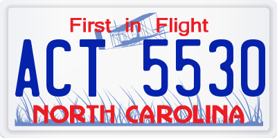 NC license plate ACT5530