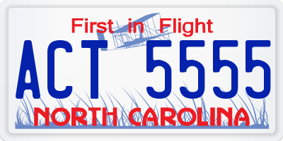 NC license plate ACT5555