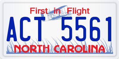 NC license plate ACT5561