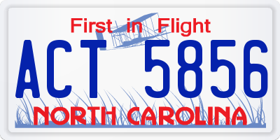 NC license plate ACT5856