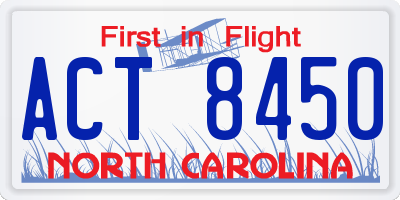 NC license plate ACT8450