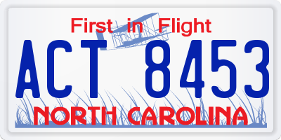 NC license plate ACT8453