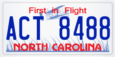 NC license plate ACT8488