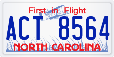 NC license plate ACT8564