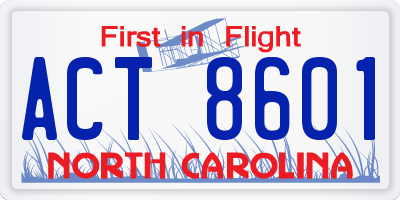 NC license plate ACT8601