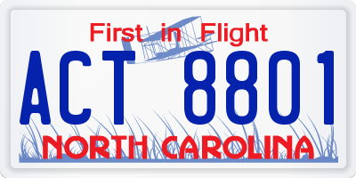 NC license plate ACT8801