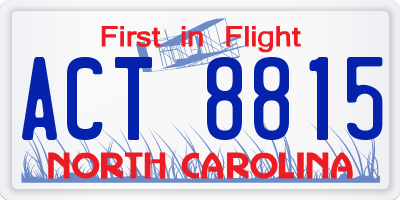 NC license plate ACT8815