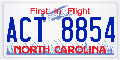 NC license plate ACT8854