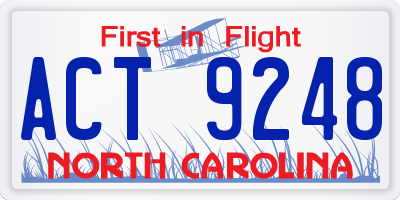 NC license plate ACT9248