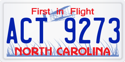 NC license plate ACT9273